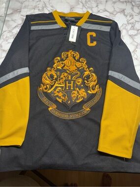 Harry Potter Crest Long Sleeve Jersey - Black & Gold